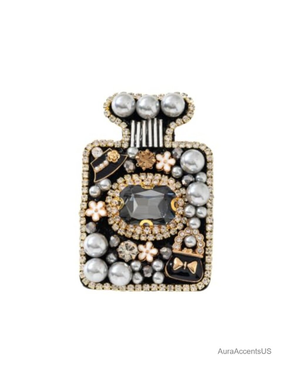 Rhinestone Perfume Bottle Brooch Pin Dual-Use Women's Fashion Jewelry